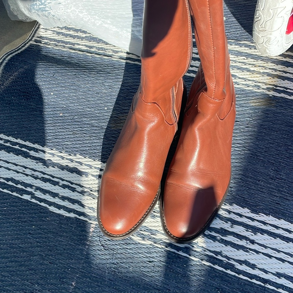 Duo Boots Womens Leather Size 42 Brown  Knee High Tall Wide Calf